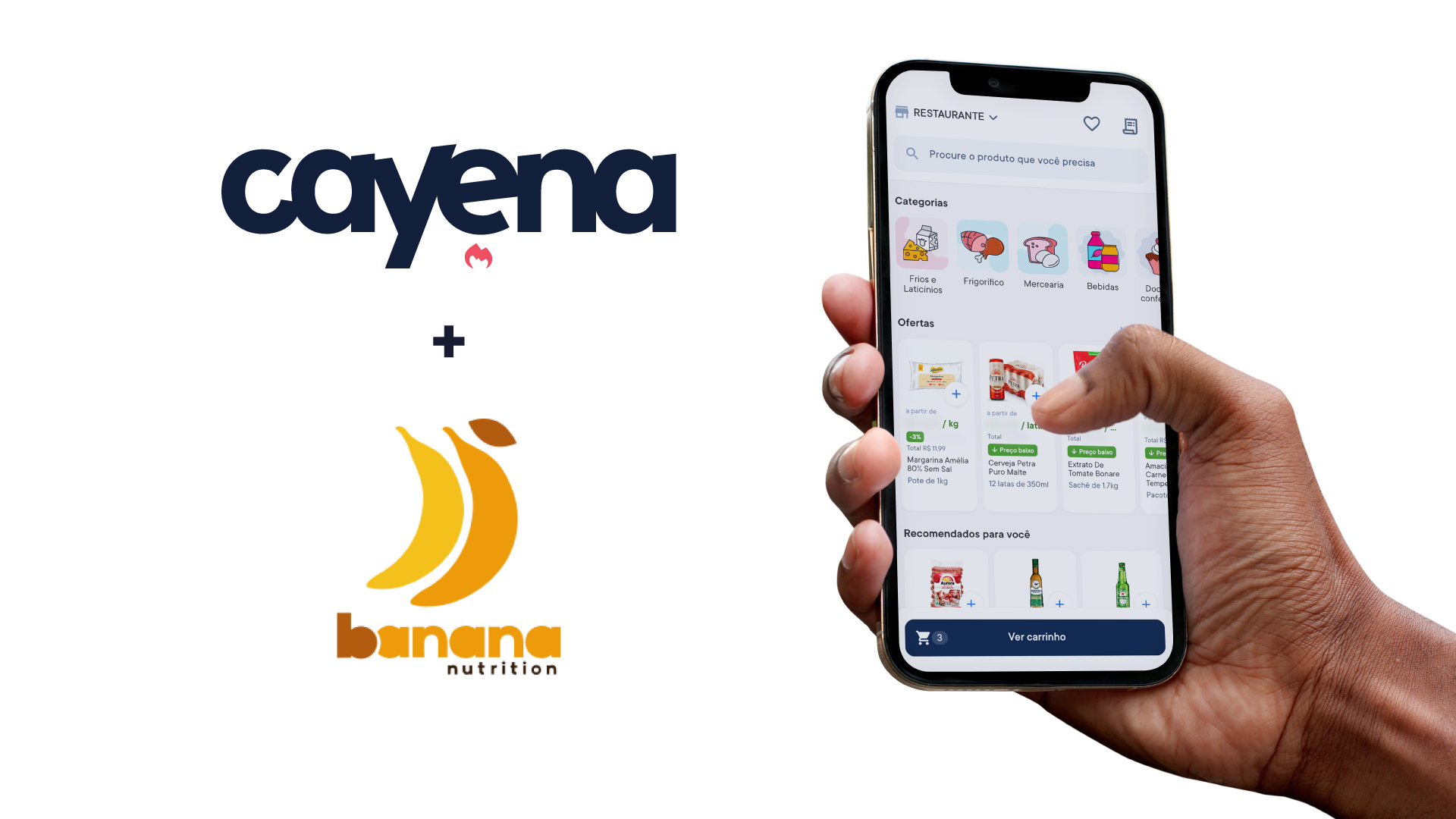 banner com o logo da Cayena e da Banana Nutrition