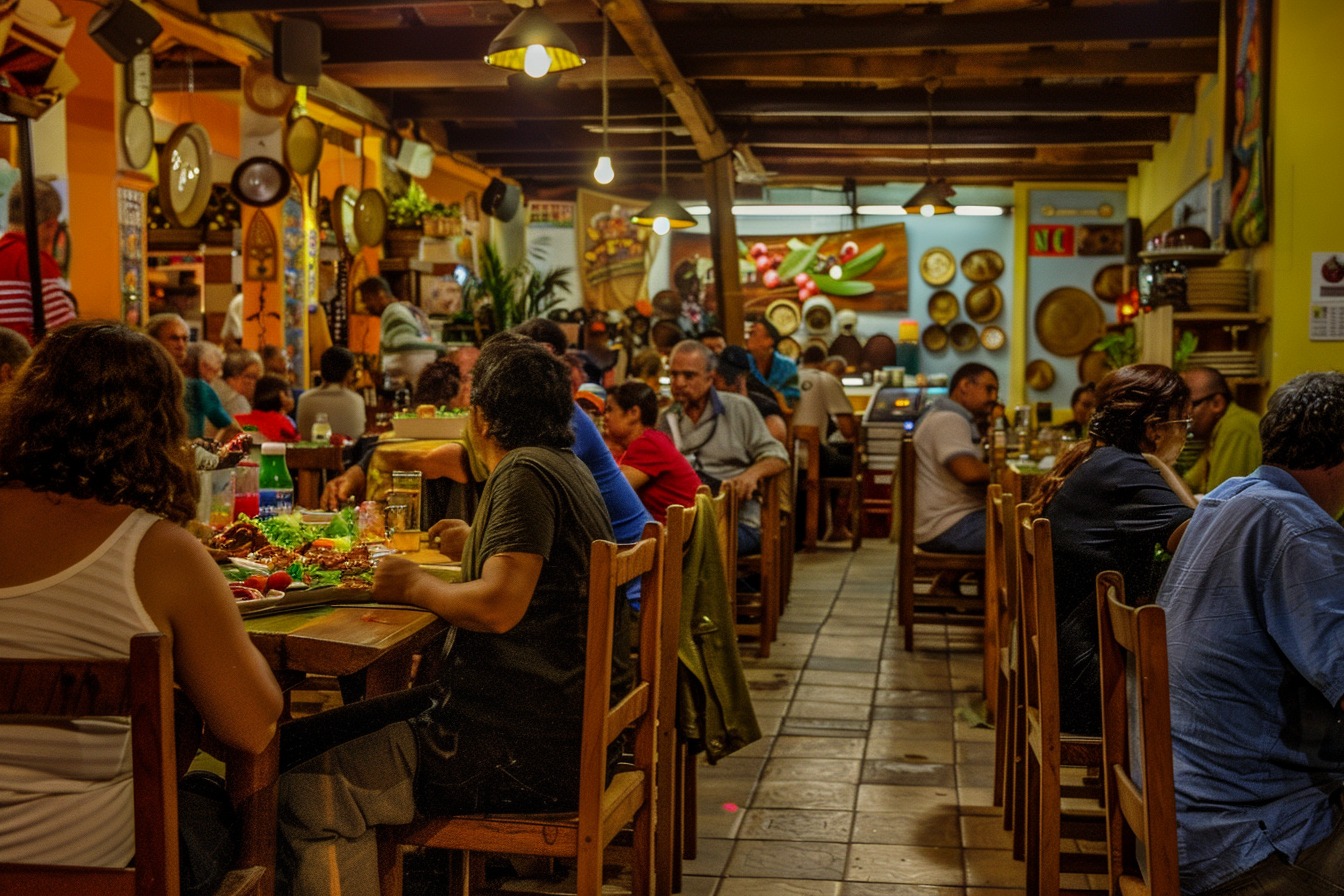 pessoas em um restaurante representando o dia do veganismo